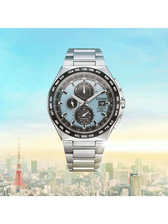 Citizen Eco-drive Radiocontrolled Men's Watch Chronograph Eco - Drive with Silver Metal Bracelet