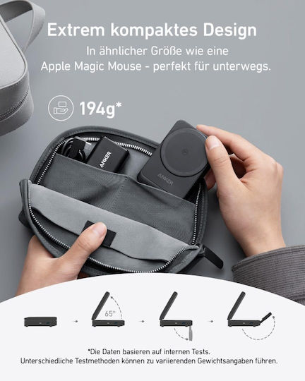Anker Φορτιστής Magsafe 15W Μαύρος (MagGo 3-in-1 Foldable)