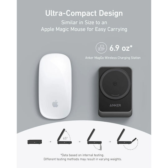 Anker Φορτιστής Magsafe 15W Μαύρος (MagGo 3-in-1 Foldable)