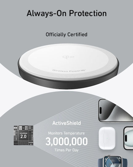 Anker Φορτιστής Magsafe 15W Power Delivery Μαύρος (MagGo Stand 3-in-1)