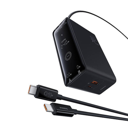 Baseus Charging Stand GaN with USB-A Port and 3 USB-C Ports 240W Quick Charge 4.0 in Black color (P10163901113-00 )