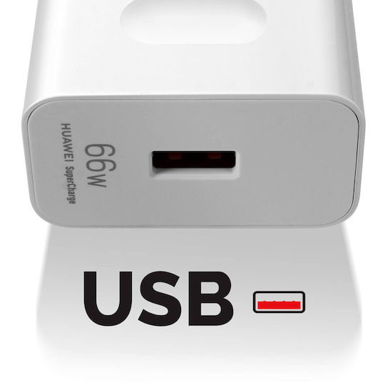Huawei Handyladegerät Ohne Kabel mit USB-A Ausgangsanschluss 66W SuperCharge Weiß (CP415 Bulk)