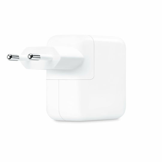 Apple Charger Without Cable with 2 USB-C Ports 35W Power Delivery White (Power Adapter)
