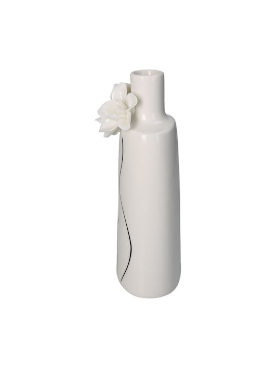ArteLibre Vază Decorativă Porțelan Ecru 11x10x25cm 1buc