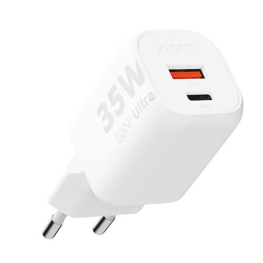 Xtorm Φορτιστής Χωρίς Καλώδιο GaN 35W Quick Charge 3.0 Λευκός (XEC035)