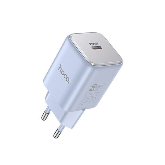 Hoco Încărcător Fără Cablu GaN cu Port USB-C 30W Livrarea energiei Albastru (N43)