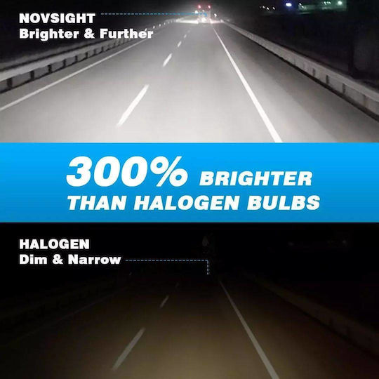 NovSight Λάμπες Αυτοκινήτου H4 LED 6500K Ψυχρό Λευκό 12V 50W 2τμχ