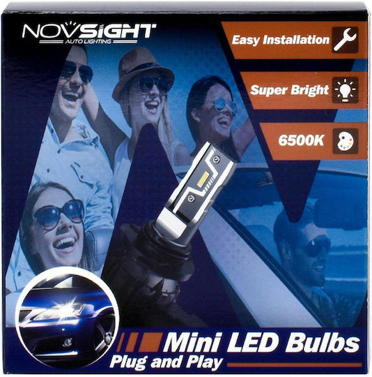 NovSight Λάμπες Αυτοκινήτου H4 LED 6500K Ψυχρό Λευκό 12V 50W 2τμχ