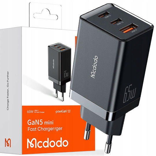 Mcdodo Φορτιστής Χωρίς Καλώδιο GaN 67W Power Delivery Μαύρος (Ch-1541)