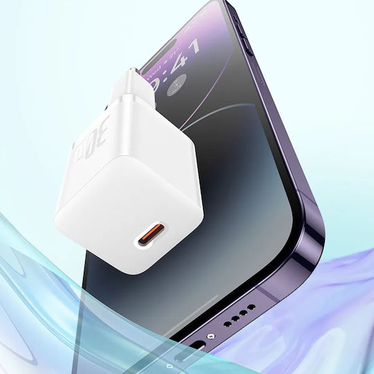 Baseus GaN с USB-C порт и кабел USB-C - USB-C 30W Cluster Black (Gan5)