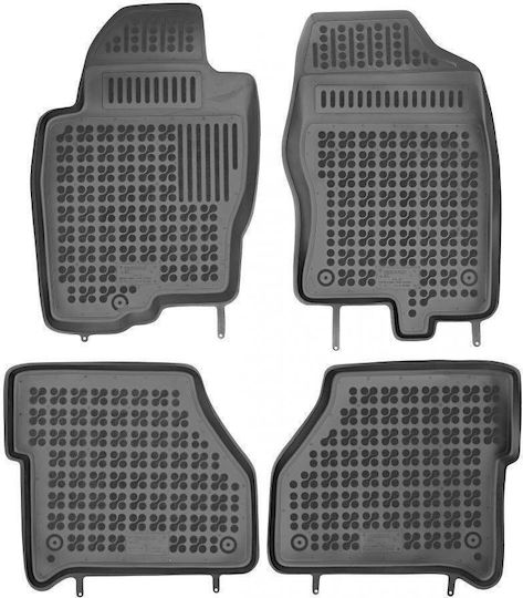 Rezaw Plast Set of Front and Rear Mats 4pcs Tray Type for Nissan Navara 2005-2015 Black