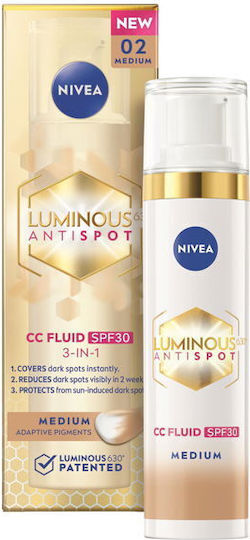 Nivea Luminous 630 Antispot CC Fluid SPF30 CC Cream 40 ml Women 02 Medium