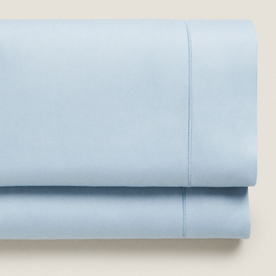 My Home Luxury Bettwäsche-Set Überdoppel 240x260cm. Luxury Sky Blue 4Stück