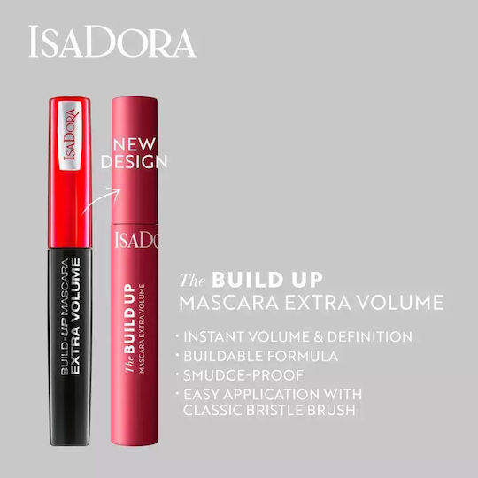 Isadora Build Up Mascara Extra Volumen Farbton 01 Super Black Volumen 10 ml