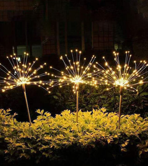 90 Lichterketten LED 60cm Warmes Weiß Solar Typ Feuerwerk 1Stück