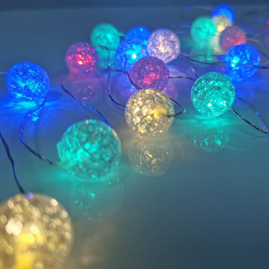 20 Λαμπάκια LED 2μ. RGB Μπαταρίας σε Σειρά
