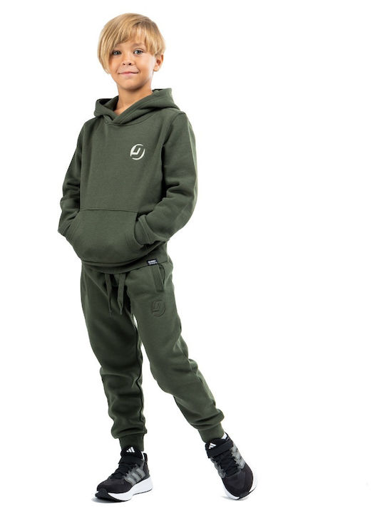 Kids Sweatshirt with Hood and Pockets Haki