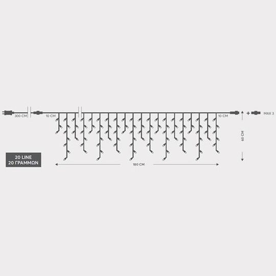 100 Lichterketten LED 1.8m. x 60cm Rote Typ Regen 1Stück
