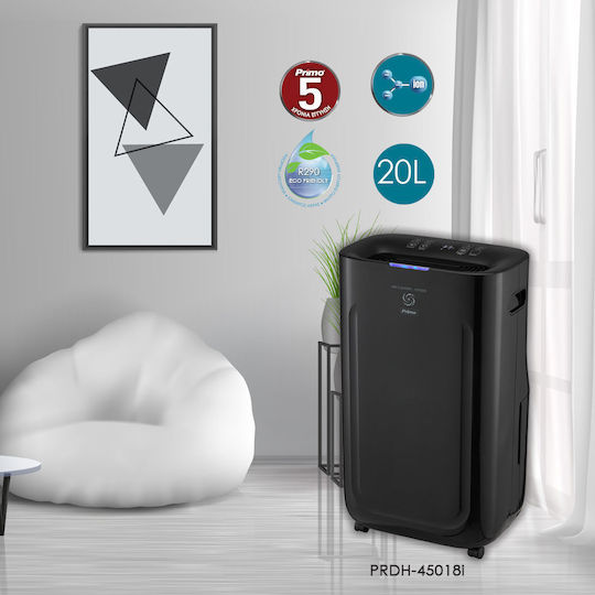 Primo PRDH-45018i Dehumidifier with Compressor and Ionizer 20lt Black