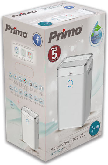 Primo PRDH-45008 Dehumidifier with Compressor and Ionizer 25lt