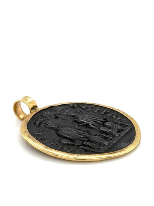 Drandakis Charm Talisman Constantin Placat Cu Aur Galben 9 Carate