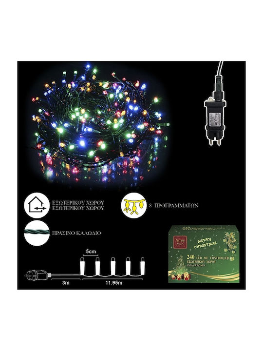 240 Lights LED 15m. Multicolor in String 1pcs