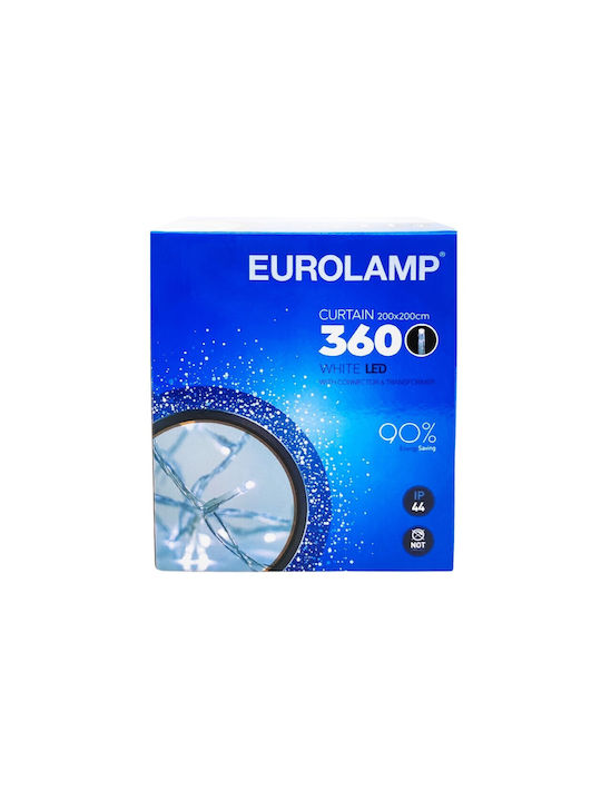 360 Lights LED 2m. x 200cm Natural White type Curtain 1pcs
