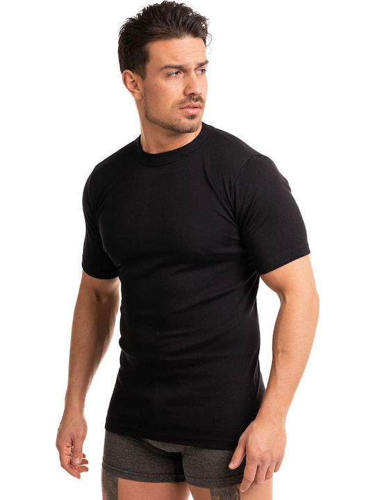 Men's Short Sleeve Black Undershirt
