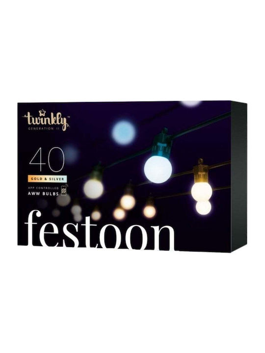 Twinkly Festoon Lichterkette für den Außenbereich 20m