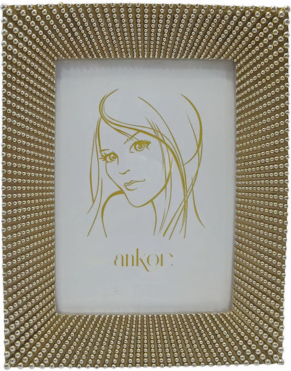 Ankor Plastic Photo Frame with Gold Frame