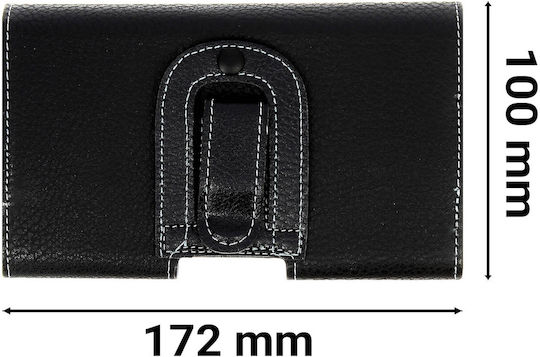 Универсален калъф за смартфон за колан 5.1'' до 5.5'' + клипс черен