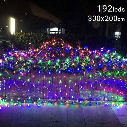 192 Lichter LED 3m. Mehrfarbige Typ Netz 1Stück 192 Lichter LED 3m. Mehrfarbige Typ Netz 1Stück