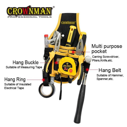 Crownman Belt Case Tools Fabric with Hammer Holder Base