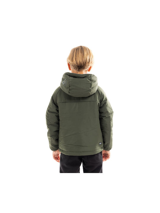 District75 Kids Casual Jacket with Lining & Hood Haki