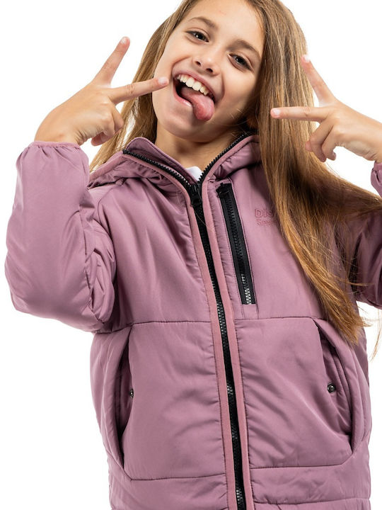 Kids' Casual Jacket with Lining & Hood Purple