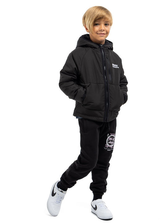 Kids' Casual Jacket with Lining & Hood Black