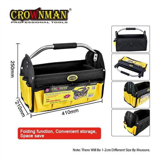 Crownman Open Top Waterproof Black Over the Shoulder Tool Bag