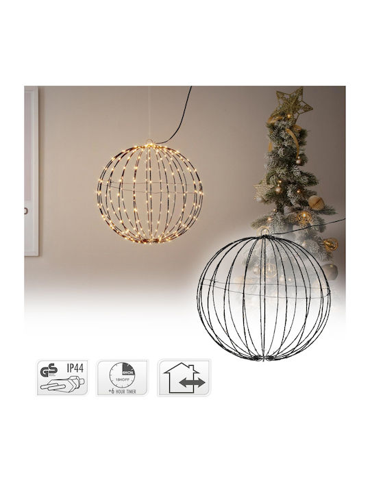 ECD Germany Beleuchtet Weihnachtliche Metallisch Figur Kugel Weiß 40x40x40cm