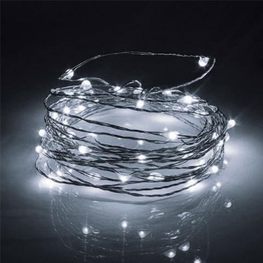 30 Lights LED 3m. Cold White Battery in String 1pcs