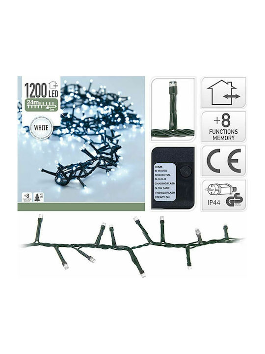 1200 Λαμπάκια LED 24μ. Λευκά σε Σειρά