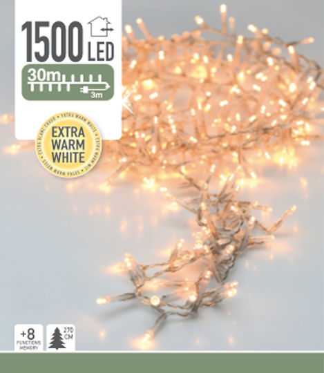 1500 Lichterketten LED 30m. Warmes Weiß in Zeichenfolge 1Stück