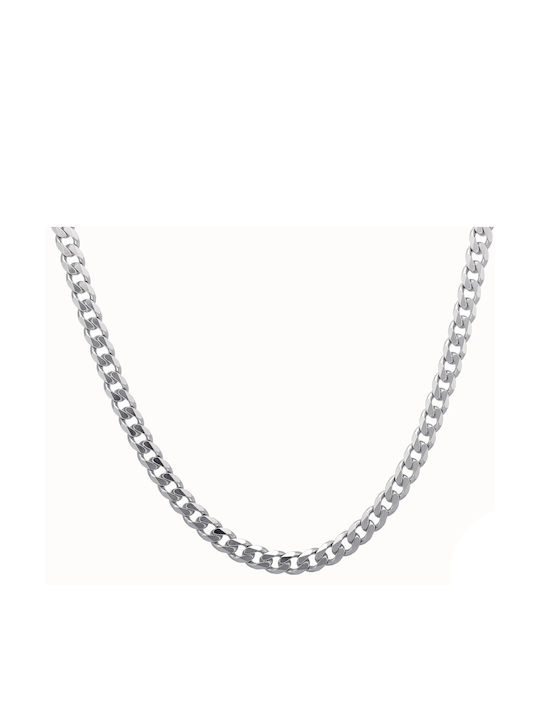 Croma Catene Silver Chain Neck Thin Thickness 5.5mm and Length 70cm