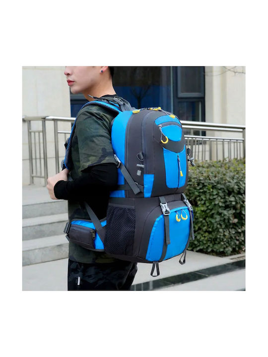 Militärischer Wander-Rucksack Leicht 4 Seitentaschen 50 Liter Blau Grau