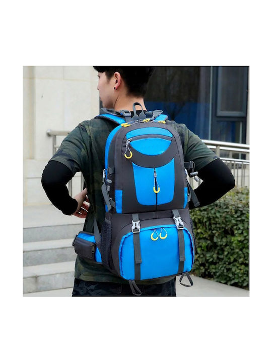 Militärischer Wander-Rucksack Leicht 4 Seitentaschen 50 Liter Blau Grau