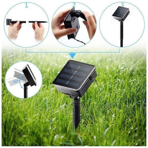 300 Lichterketten LED Warmes Weiß Solar in Zeichenfolge 1Stück