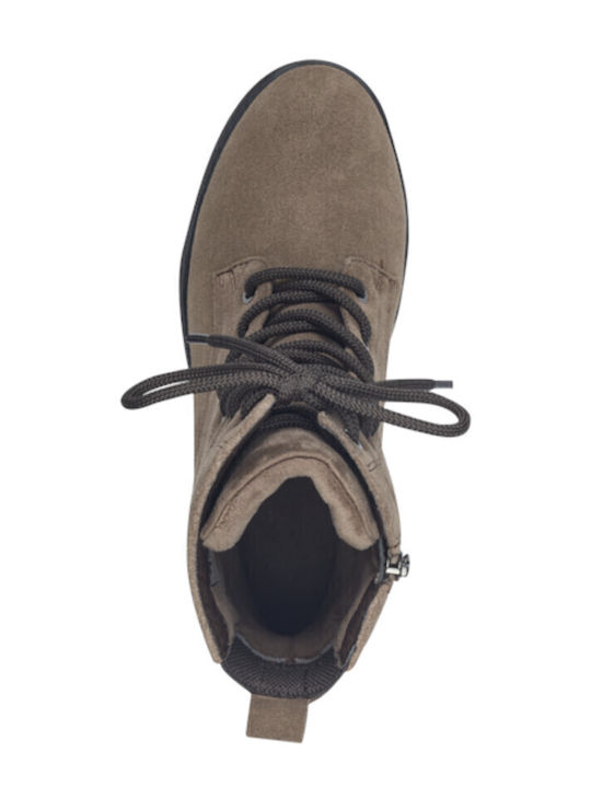 Leder Stiefeletten Damen Beige