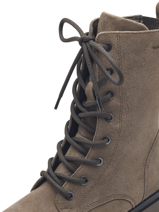 Leder Stiefeletten Damen Beige