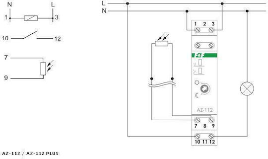 F&f Automatischer Dämmerungsschalter 16A 230V 2-1000lx Sonde AZ-112 Plus