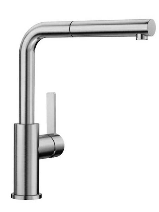 Blanco Landoras Kitchen Faucet with Pull-Out Spray Silver Blanco Landoras Kitchen Faucet with Pull-Out Spray Silver