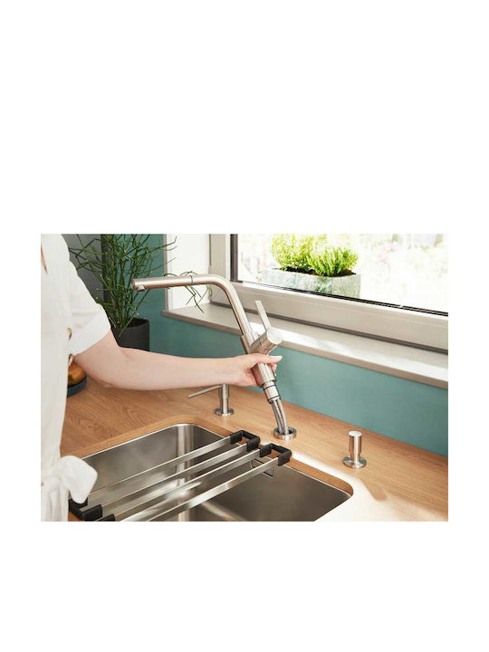 Blanco Lanora Sf Ii Kitchen Faucet Counter with Pull-Out Spray Silver
